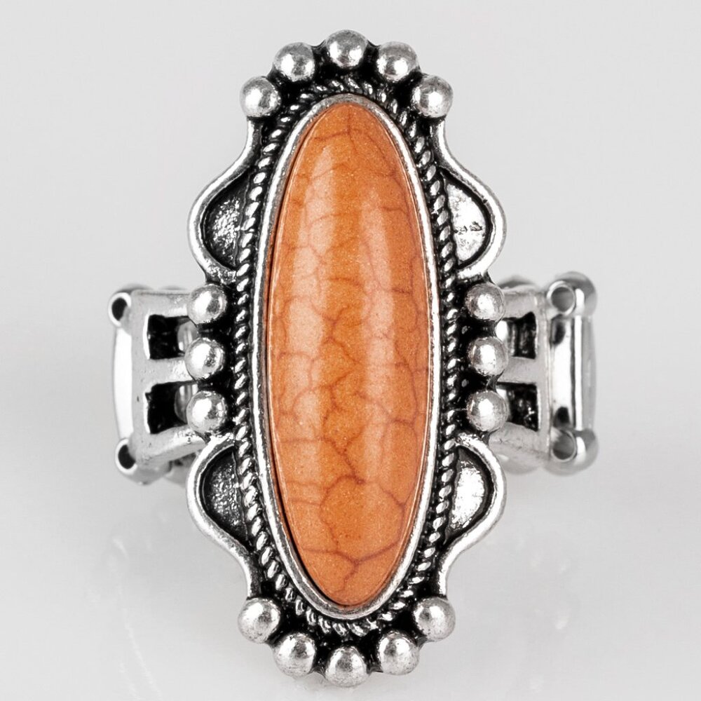 Leave No Trace Brown on silver stretch ring NWT